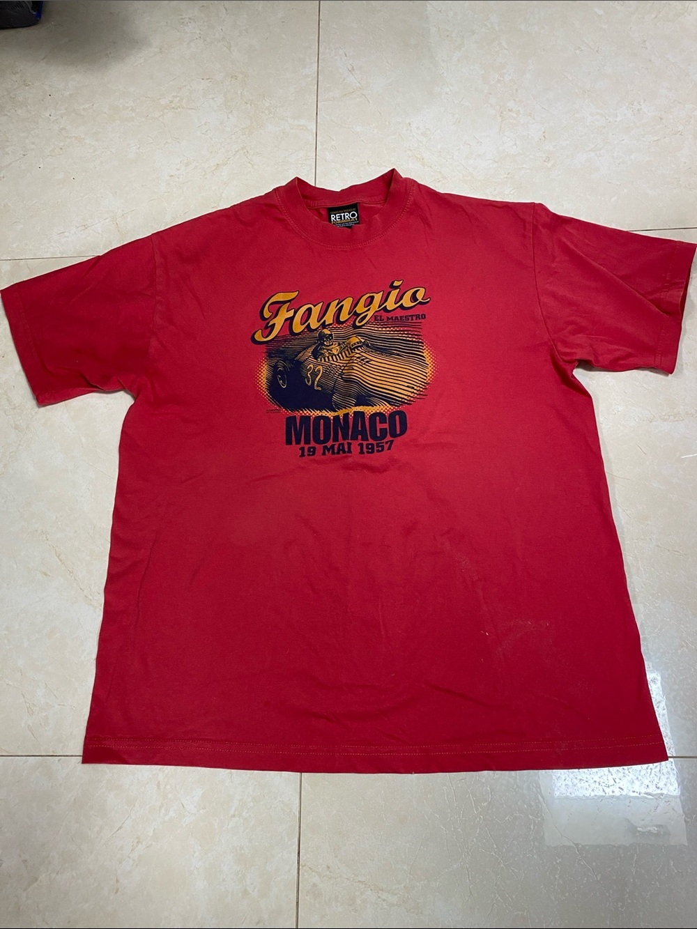 Grand Prix Threads Retro Formula 1 Tshirt England Made Fangio Monaco 1957